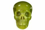 Realistic, Polished Jade (Nephrite) Skull #151141-1